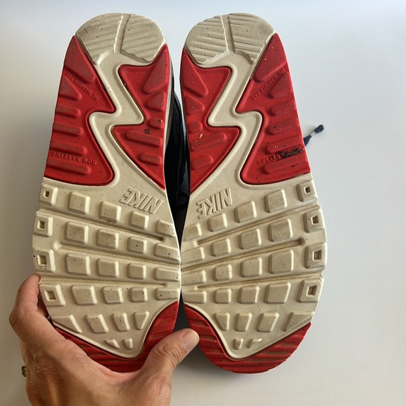 Nike Air Max 90 GS Navy Blue Obsidian Red Sz 5.5Y, DV3607 400 - Picture 6 of 6